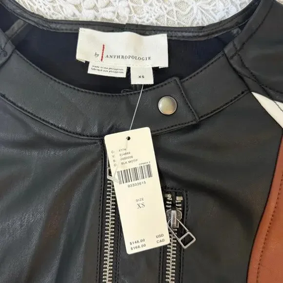 NWT Anthropologie Sleeveless Faux Leather Belted Micro Romper Size XS - Picture 5 of 8